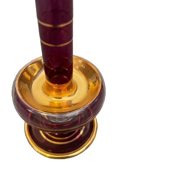 Hand Blown & Decorated Gold Gilt Egyptian Glass Perfume Bottle - Picture 8 of 15